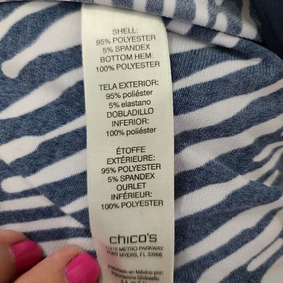 Chicos Easywear Top Asymmetrical 3/4 Sleeve - Picture 3 of 8